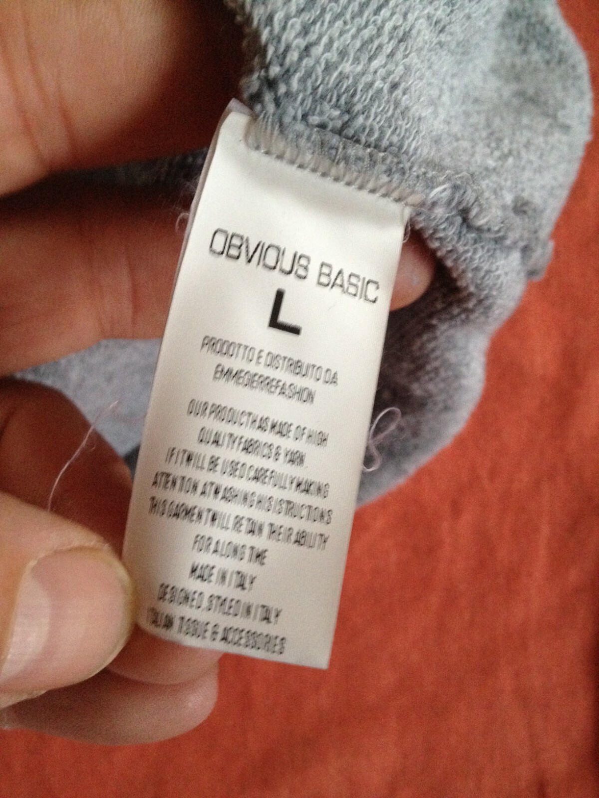 OBVIOUS BASIC ITALIAN GRAY CREWNECK PULLOVER SWEA… - image 6