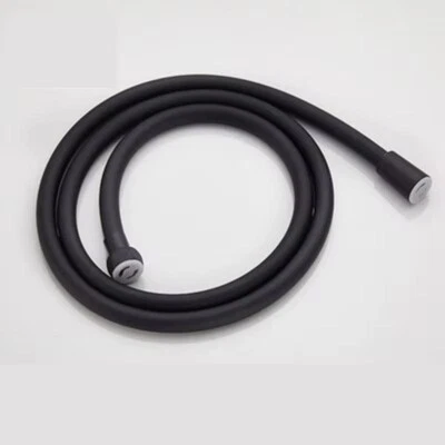 E2TRADE SHOWER HOSE 1.5M BLACK FLEXIBLE SMOOTH PVC SHOWER BATHROOM PIPE