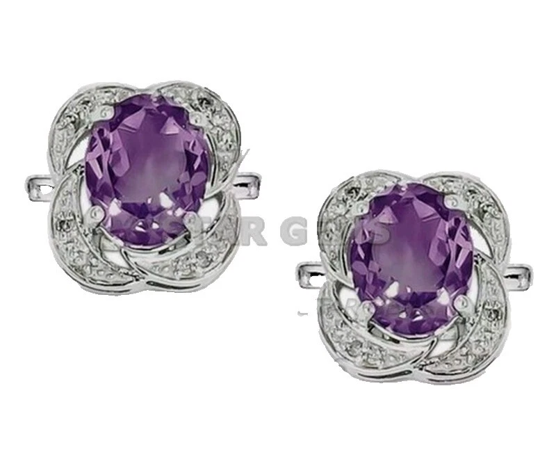 Joyas de plata de ley Piedra Amatista para hombres