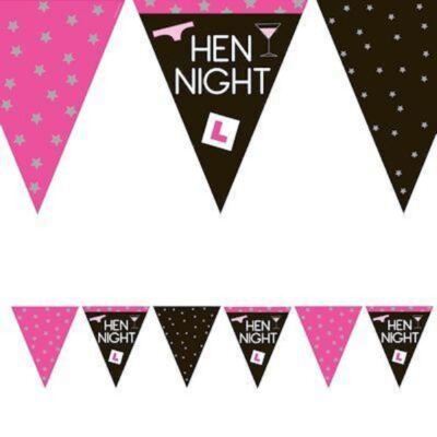 5 Hen Party Flag Banner Bunting Party Decoration Girls Night Out Bridal Bash