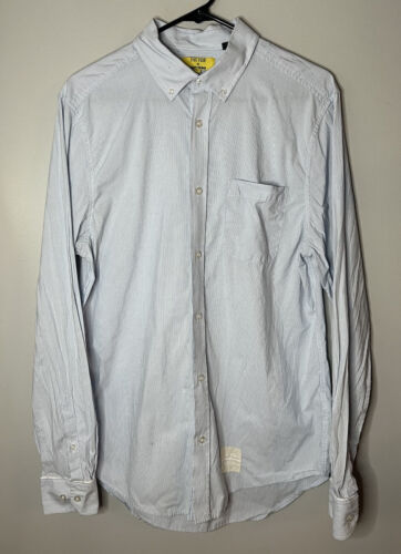 Five Four Shirt Men's M Blue Pinstripe Button Down Long Sleeve Poggy The Man