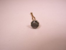 SINGLE 1 1/4" Gray Octagon MOP Gold Plated Vintage Formal Tux Shirt Stud c127