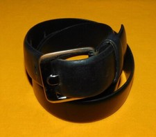WOMEN'S BANANA REPUBLIC MADE IN USA BLACK SPLIT LEATHER BELT SIZE S - 30/75cm..