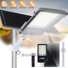 Commercial 80000000LM LED Outdoor Dusk to Dawn Solar Street Light Road Area Lamp