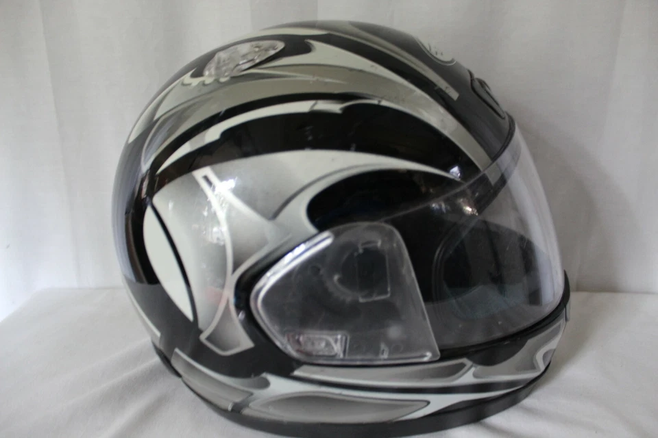 CASCO THH DISEÑO BERIK PARA HOMBRE XS NEGRO/GRIS CARA COMPLETA ESCUDO ABATIBLE PUNTO APROBADO Foto 4 de 4
