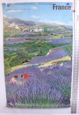FRANCE HAUTE PROVENCE LAVENDER FIELDS TRAVEL POSTER 24''X39'' 1970s ORIGINAL