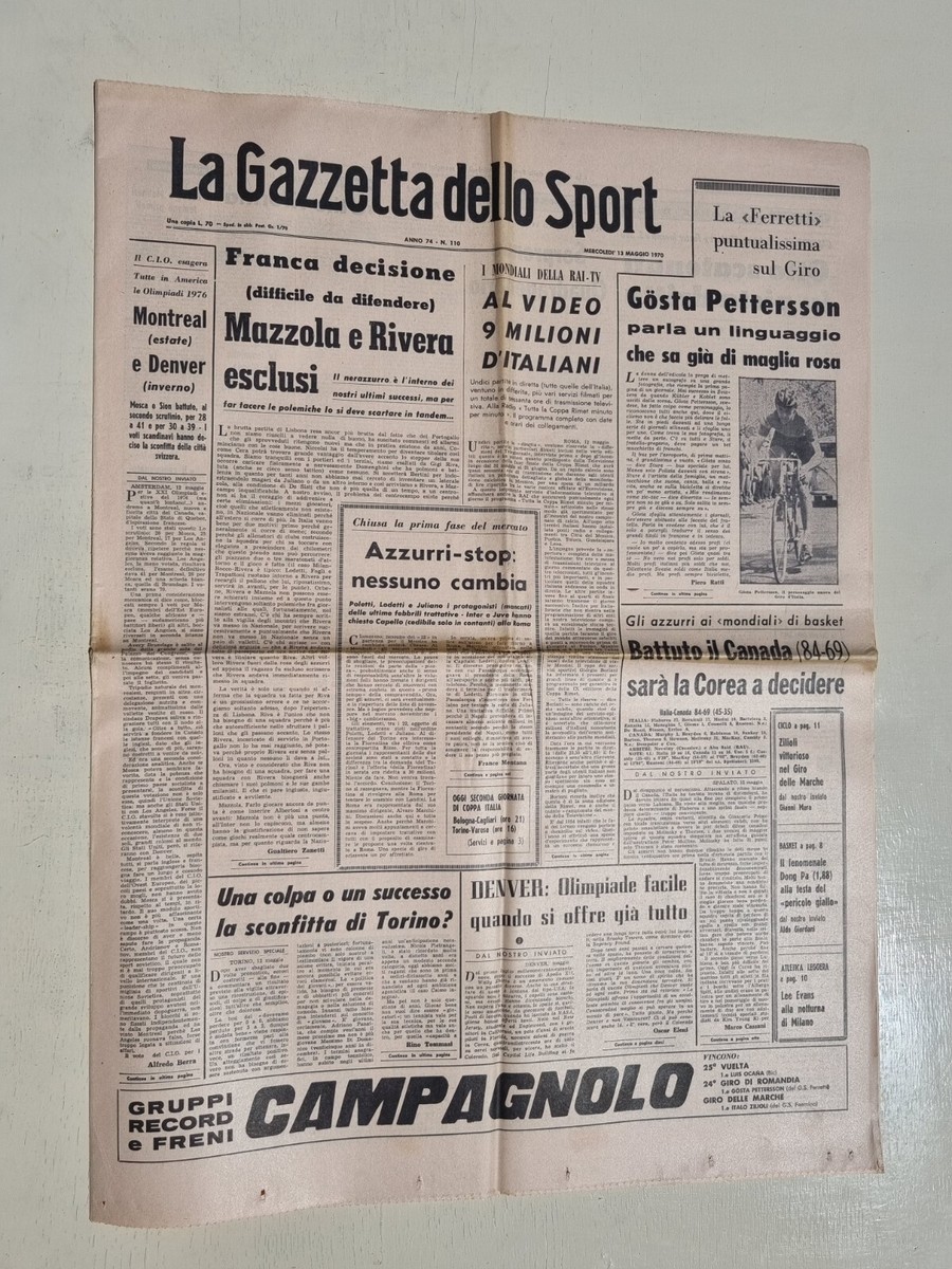 Gazette Dello Sport 13 Juin Angleterre 96 Italia-Russia Zola Casiraghi