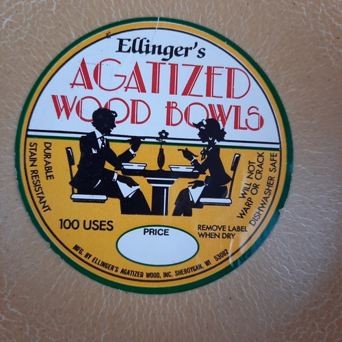 Ciotole in legno agatizzato Ellinger Sheboygan Wisconsin 6 x 5,5" 1 x 9,5" - Foto 7 di 13