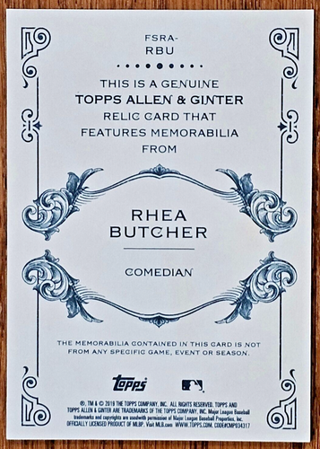 Topps Allen & Ginter 2019 #FSRA-RBU carnicero de rea reliquias tamaño completo A - Imagen 4 de 6