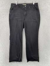 Democracy Ab Technology Womens sz 16 Wide Leg Raw Hem Distressed Jeans Dark Wash