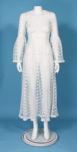 NWT Doen Adalise Maxi Dress Sea Salt White Lace Bell Sleeve Cottagecore XS New - Picture 4 of 11