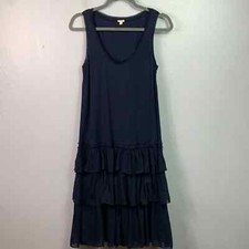 J. Crew Navy Blue Sleeveless Tier Ruffle Dress XS