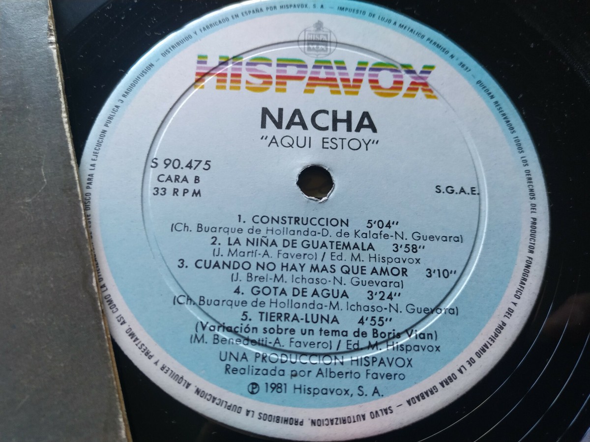 Nacha Aqui Estoy Hispavox 1981 - LP Vinyl 12