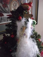 CHRISTMAS FEATHER ANGEL FEBRUARY DARK AMETHYST BIRTHSTONE ORNAMENT NWT