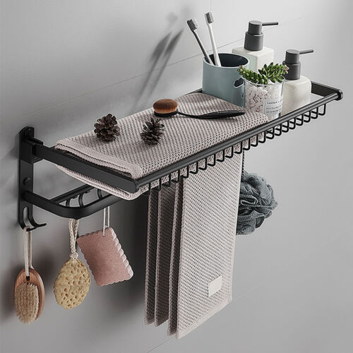 24inch Wall Mounted Towel Rack Bar Rail Towel Holder Bathroom Storage Shelf USA!