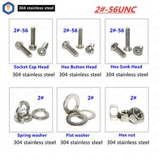 Inch 2 -56UNC Allen Socket Cap Head,Button Head,Sunk Head Screws Bolt,Nut,washer