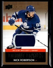 2020-21 UD debut dates jersey Nick Robertson #H1R2D