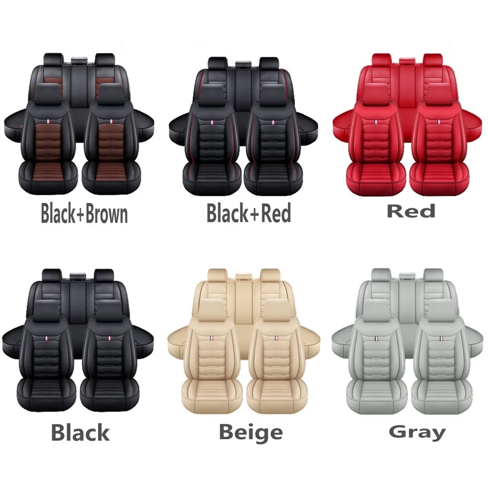 For Buick Car Seat Cover 5 Seat Full Set Leather Waterproof Front Rear Cushion - Image 2 of 4