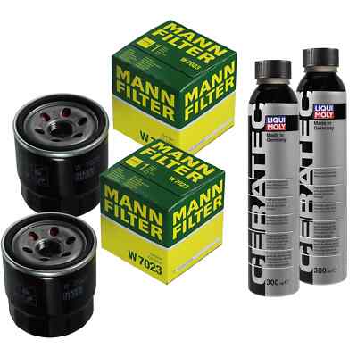 2x MANN-FILTER Ölfilter W 7023 + 2x LIQUI MOLY Cera Tec 3721