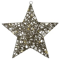 Led Glitzer Stern Gold Ca. 40 Cm Weihnachten Dekoration Advent