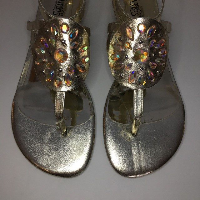 Carlos Santana Beaumont Metallic Embellished Gold Sandals Boho Beach 9.5 EUC | eBay