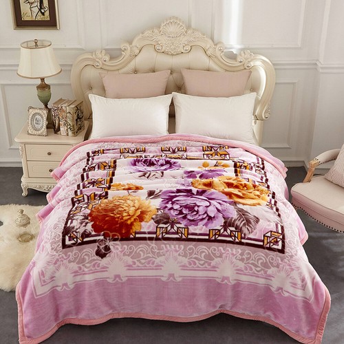 Queen King Fleece Blanket Plush Rachel 2Ply Reversible Heavy Bed Blanket 5-10lbs - Picture 3 of 100