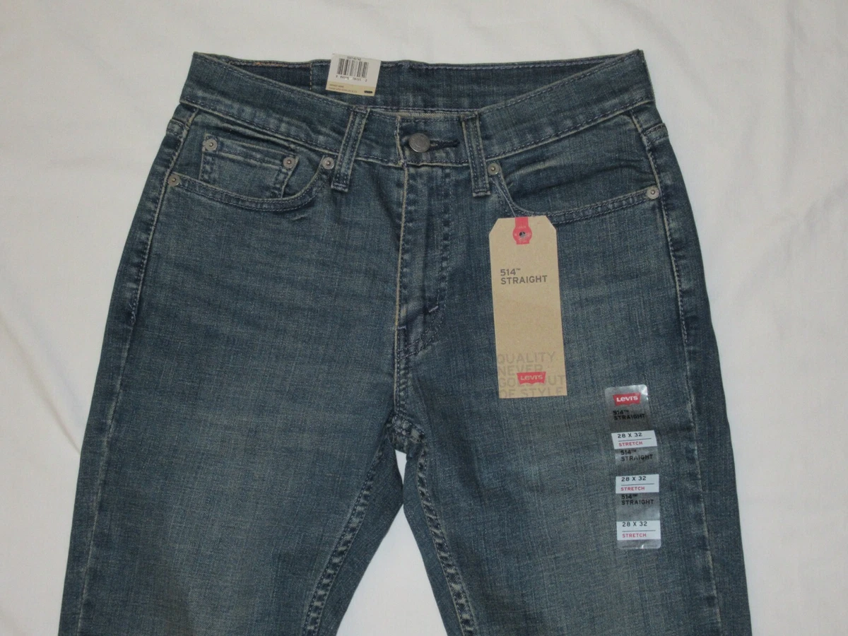 NWT Levis 514 Straight Reg. K Town 005140742 Jeans Blue Wash Stretch Waterless