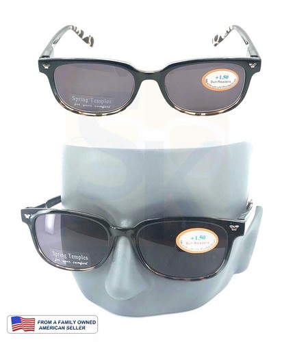 SUN READERS FULL SUN MEN'S WOMEN'S READING SUNGLASSES +125 ~ +300 SPRING HINGES - Picture 11 of 27
