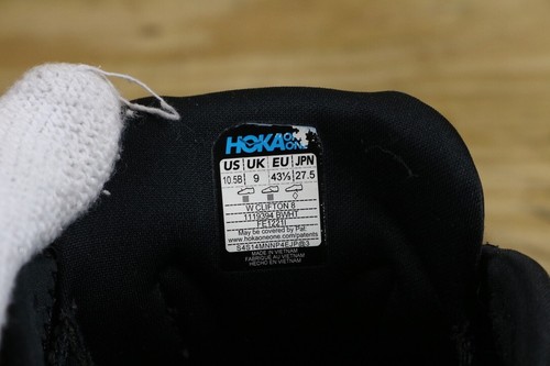 Hoka One One Womens 10.5B Black White Clifton 8 Sneaker Athletic View Photo - Picture 7 of 13