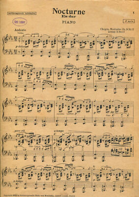 Chopin, Nocturne Eb-Dur op. 9 Nr. 2 und H-Dur op. 62 Nr. 1, für Salonorchester