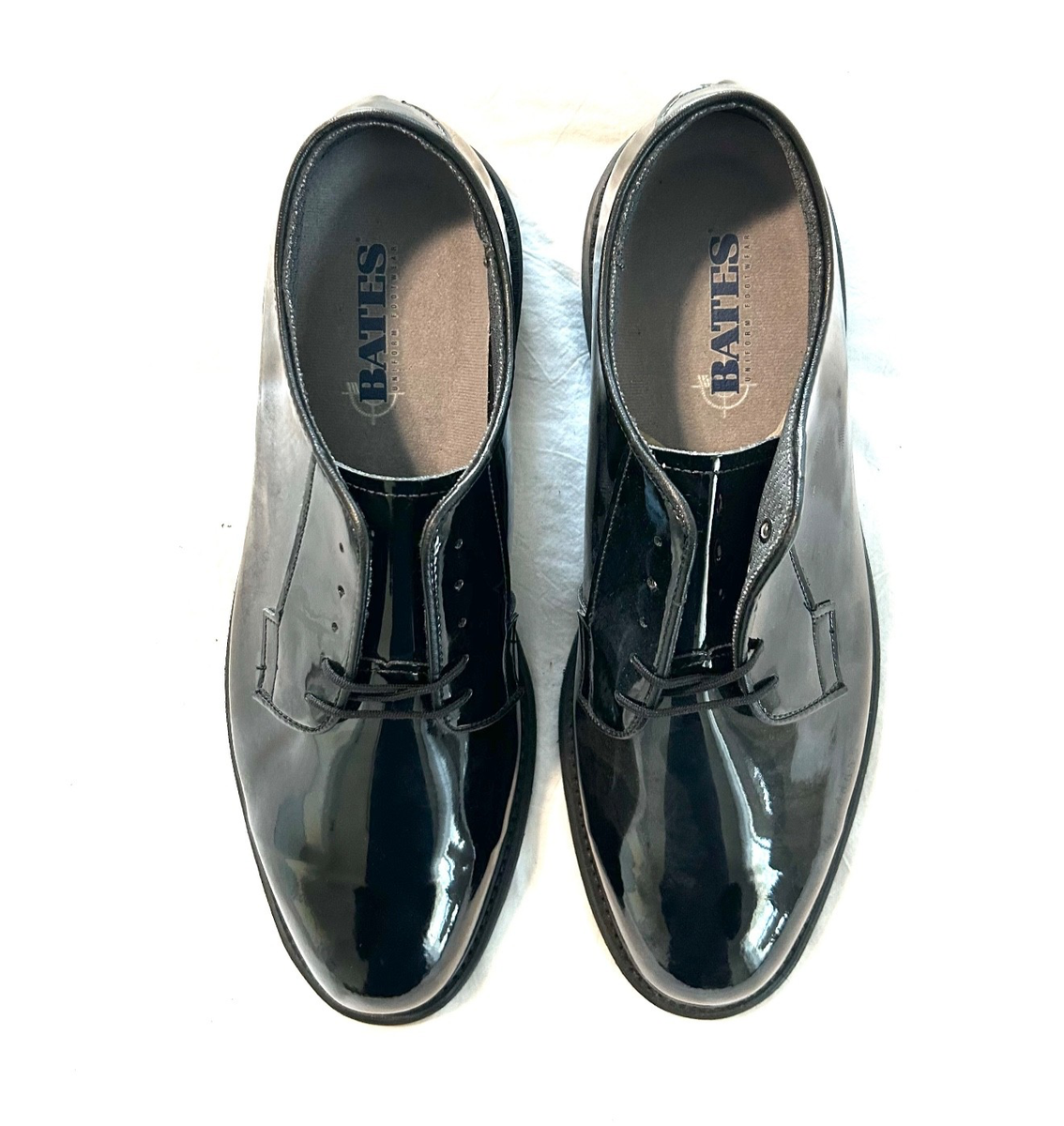 Bates Shiny Black High Gloss Oxford Shoes Mens 9 C Dress  display picture 2