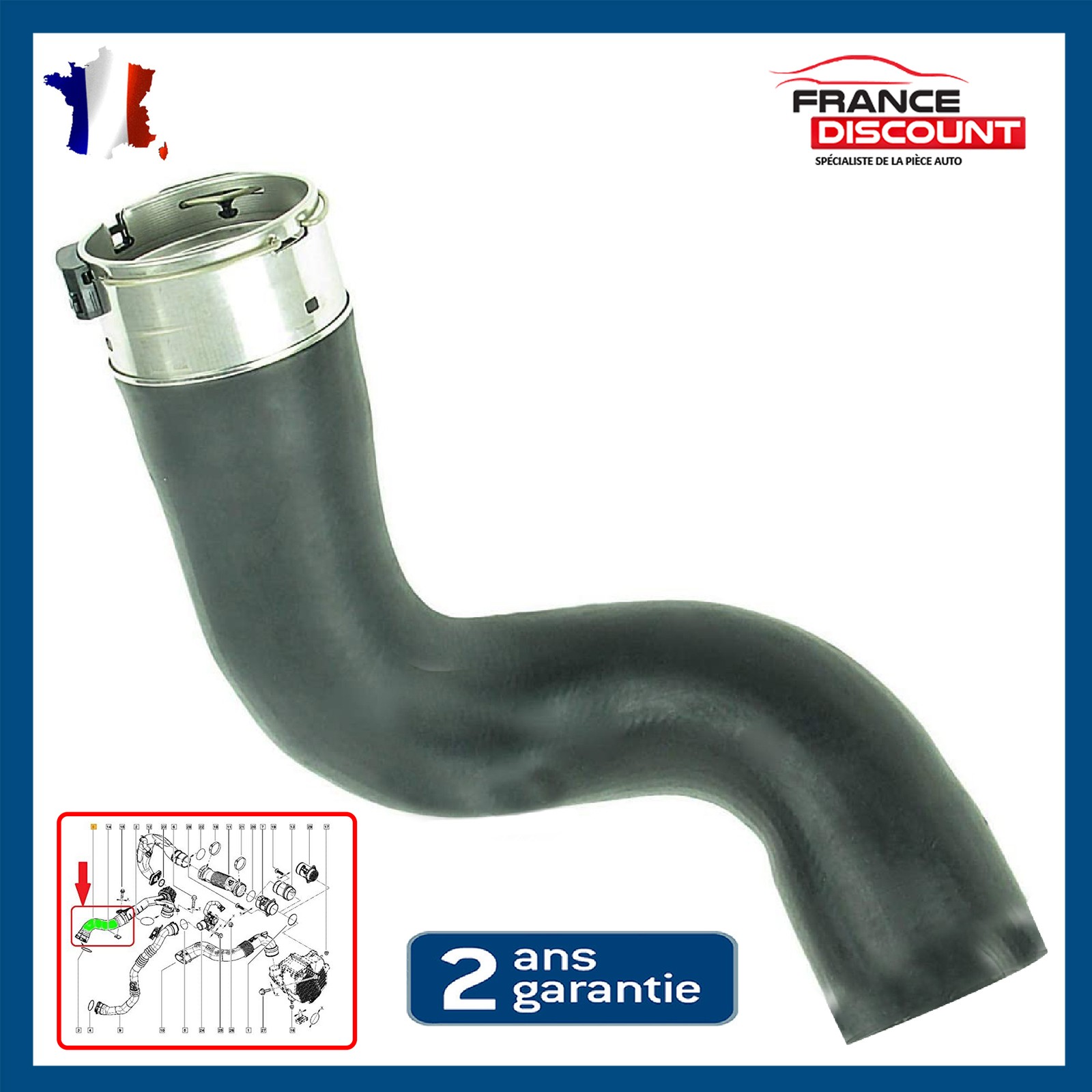 Durite Turbo Gaine de Suralimentation 144609787R pour Clio 4 1.5 dCi en Caoutchouc Renforcé
