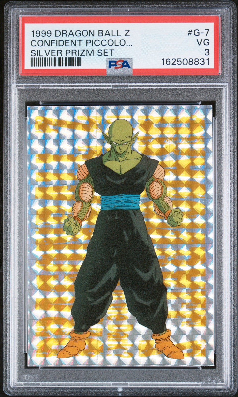 1999 DRAGON BALL Z SILVER PRIZM SET #G-7 A CONFIDENT PICCOLO, HAVING... PSA 3 view 1