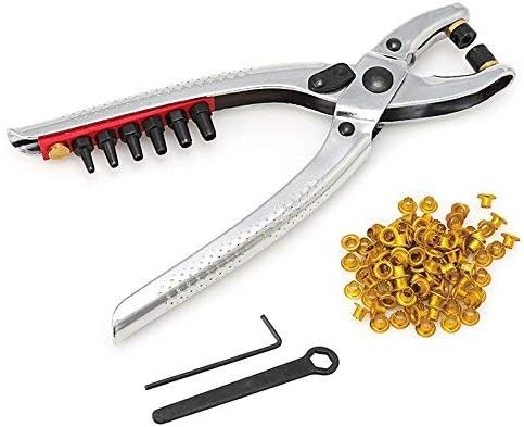 PINZA 2 IN 1 + 100 OCCHIELLI OCCHIELLATRICE FUSTELLATRICE X FORARE CUOIO PELLE