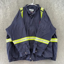Bulwark Flame Resist Jacket Mens 4XL Blue High Visibility Full Zip Workwear Coat