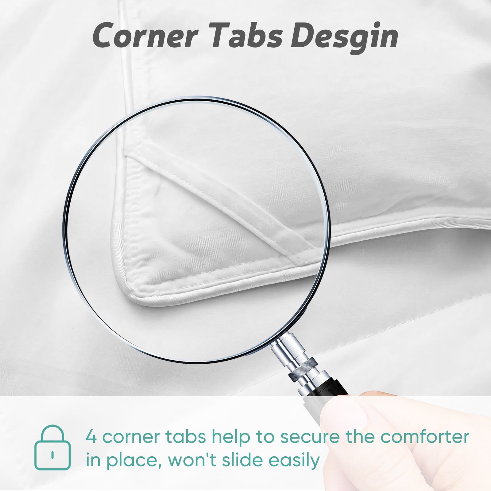 GIANNA Comfort  Lightweight Duvet Insert Comforters Queen Size,88" x 88", White