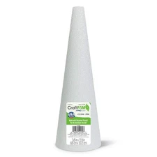 FloraCraft Foam Cone 3.8 Inch x 11.8 Inch White,Styrofoam Forms