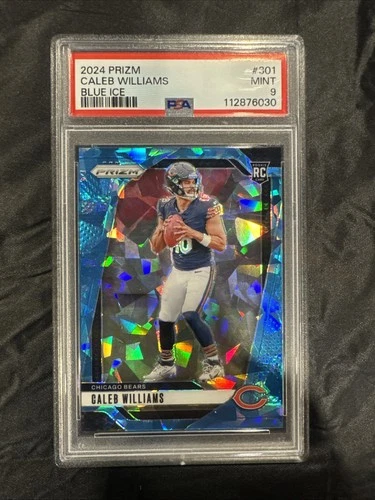 2024 Panini Prizm - Rookies Caleb Williams #301 Blue Ice Prizm /99 (RC) PSA 9