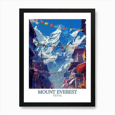Mount Everest Print Everest Base Ca Framed Wall Art Poster Canvas Print Picture