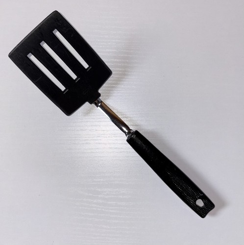 Vintage EKCO Black Nylon 3 Slotted Spatula Turner Flipper Plastic Handle USA