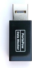 PortaPow USB Data Blocker Black - Protect Against Juice Jacking 1, Black