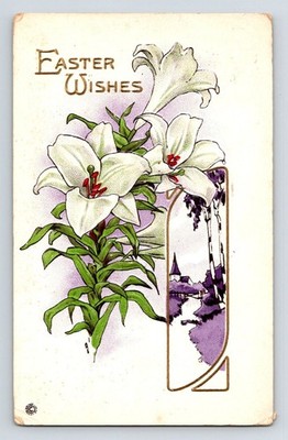 Ostergrüße: Geprägte Lilien. Posted Bridgeport, Conn, 1921.