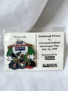 1999 MLB Interleague Play Pittsburgh Pirates vs Cleveland Indians Pepsi Pin