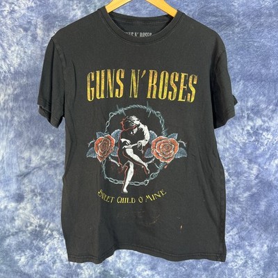 Guns N Roses Sweet Child O Mine Graphic T-Shirt  LG Faded Black Cotton Band Sz L