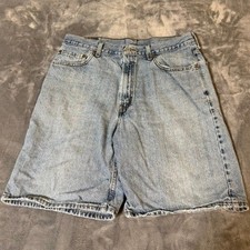 Levis 550 Mens Relaxed Fit Denim Shorts Light Wash Blue 36 Vintage Style 5455