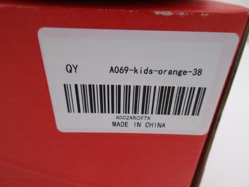 Tsiodfo Junior Kids Athletic Sport Bright Orange Knit Fashion Sneakers, Sz 5.5-6 - Picture 18 of 18