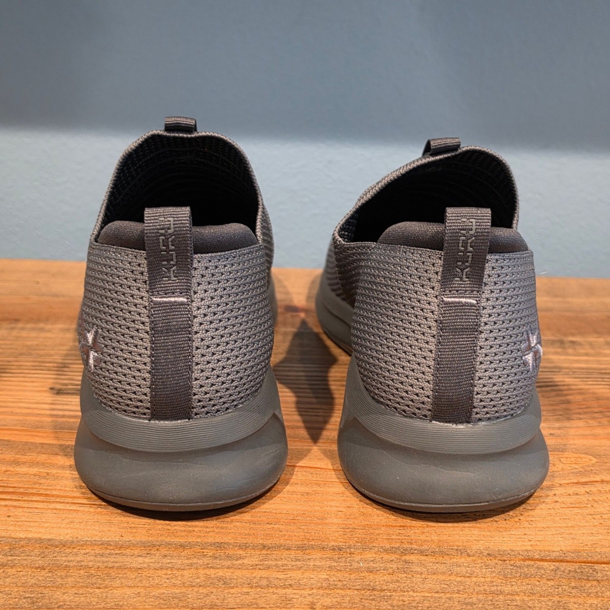 Kuru Atom Mens Size 8 Black White Gray Athletic Walking Slip On Shoes Sneakers Kuru Mens Atom Slip-On Sneakers Grey Knit Orthopedic Walking  main image 2