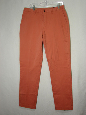 New Ledbury Richmond Washed Red Straight Leg Chino Pants Mens 33x33
