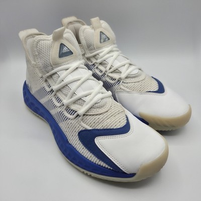 Adidas Pro Boost Low Mens 8 White Royal Blue Basketball Shoes FW9505