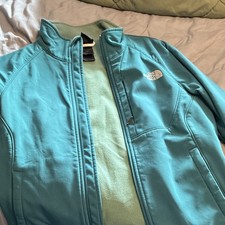 The North Face Apex Women's Teal Soft Shell Jacket Full Zip S Hiking Outdoor